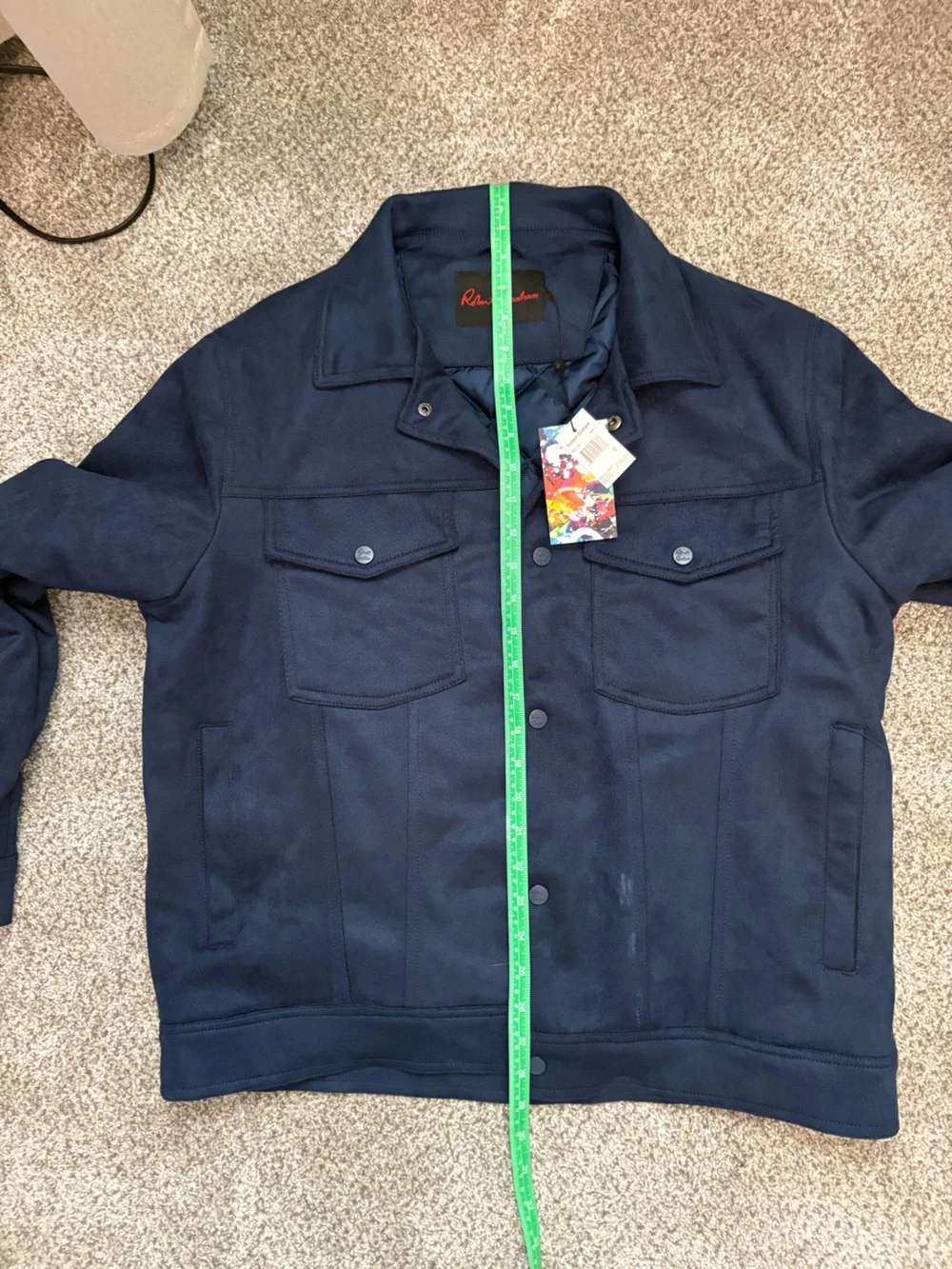 Robert Graham Navy Blue Vegan Suede Jacket -Small - SEE DESCRIPTION